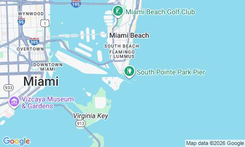 Ausschnitt der Weltkarte zu South Pointe Park Beach