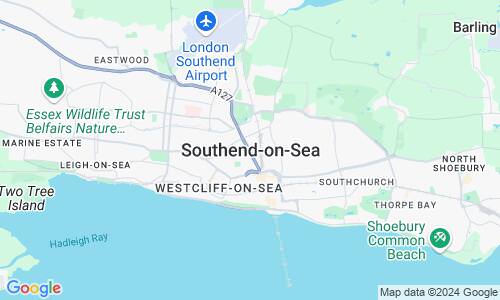 Ausschnitt der Weltkarte zu Southend-on-Sea