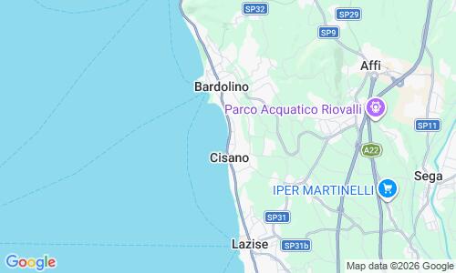 Ausschnitt der Weltkarte zu Spiaggia Cisano Lazise