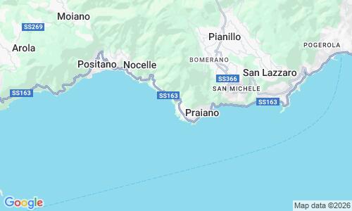 Ausschnitt der Weltkarte zu Spiaggia della Gavitella - Praiano