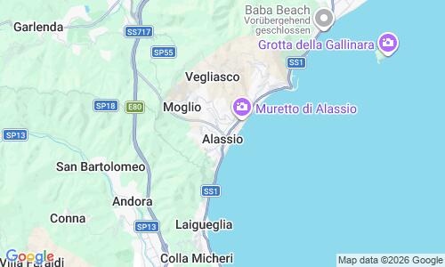Ausschnitt der Weltkarte zu Spiaggia di Alassio