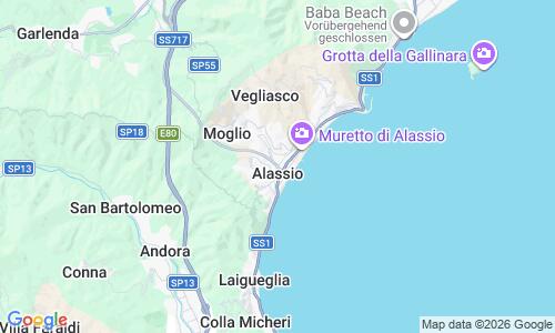 Ausschnitt der Weltkarte zu Spiaggia di Alassio
