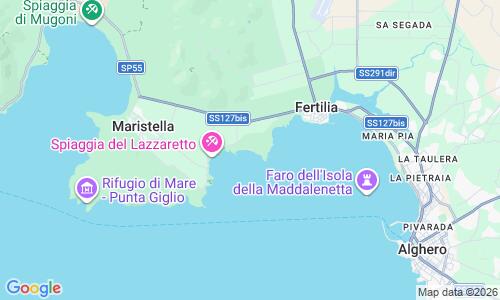 Ausschnitt der Weltkarte zu Spiaggia di Bombarde