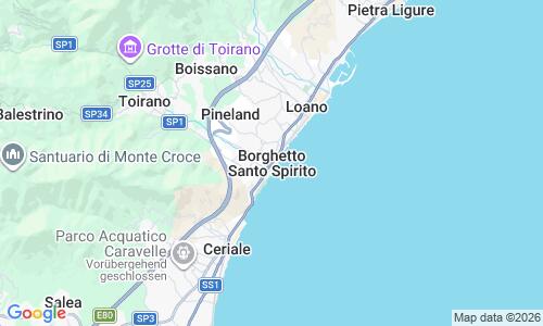 Ausschnitt der Weltkarte zu Spiaggia di Borghetto Santo Spirito