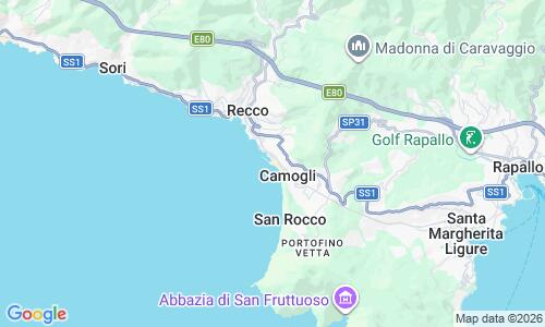 Ausschnitt der Weltkarte zu Spiaggia di Camogli