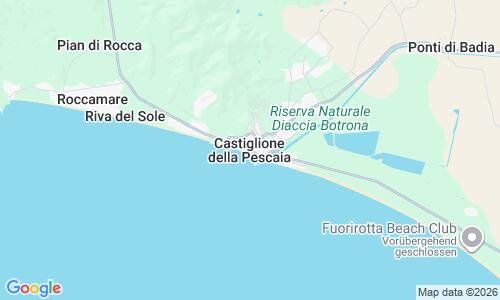Ausschnitt der Weltkarte zu Spiaggia di Castiglione della Pescaia