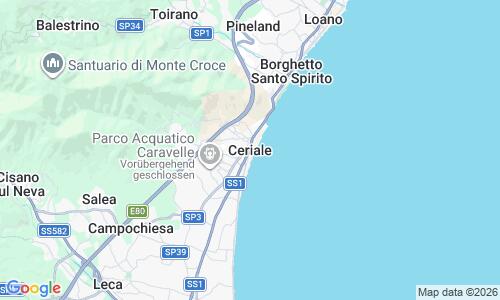 Ausschnitt der Weltkarte zu Spiaggia di Ceriale