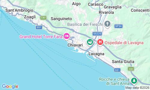 Ausschnitt der Weltkarte zu Spiaggia di Chiavari
