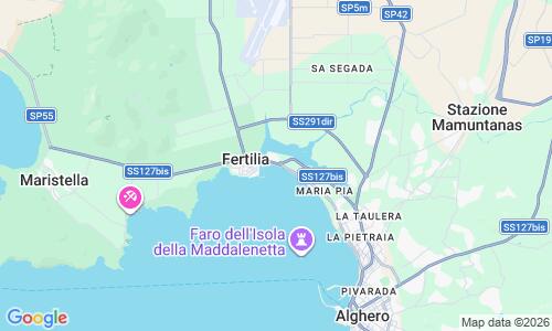 Ausschnitt der Weltkarte zu Spiaggia di Fertilia
