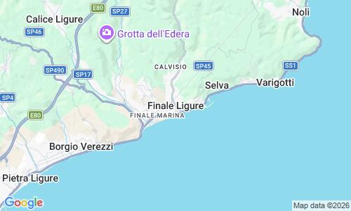 Ausschnitt der Weltkarte zu Spiaggia di Finale Ligure