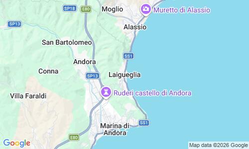 Ausschnitt der Weltkarte zu Spiaggia di Laigueglia