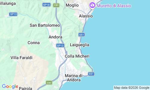 Ausschnitt der Weltkarte zu Spiaggia di Laigueglia