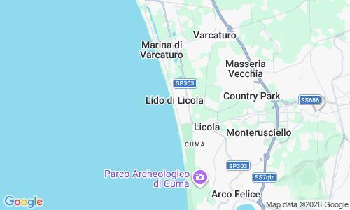 Ausschnitt der Weltkarte zu Spiaggia di Licola