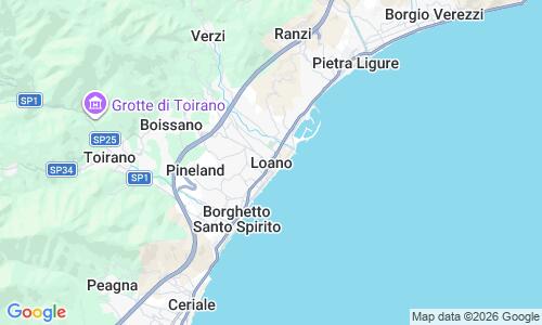 Ausschnitt der Weltkarte zu Spiaggia di Loano