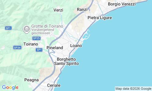 Ausschnitt der Weltkarte zu Spiaggia di Loano