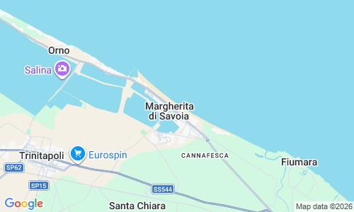 Ausschnitt der Weltkarte zu Spiaggia di Margherita di Savoia