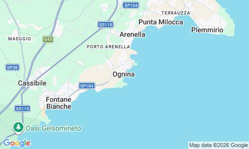 Ausschnitt der Weltkarte zu Spiaggia di Ognina