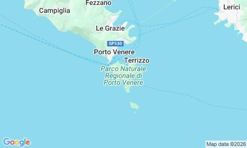 Ausschnitt der Weltkarte zu Spiaggia di Palmaria (Isola Palmaria)