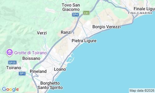 Ausschnitt der Weltkarte zu Spiaggia di Pietra Ligure