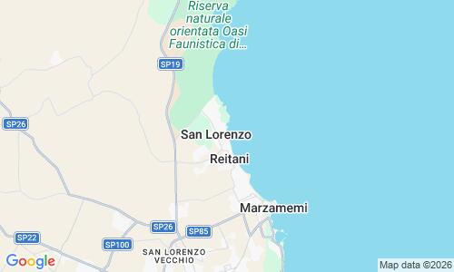Ausschnitt der Weltkarte zu Spiaggia di San Lorenzo (Noto)