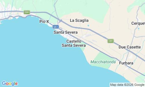 Ausschnitt der Weltkarte zu Spiaggia di Santa Severa