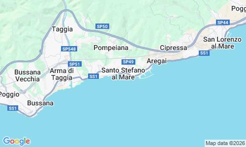 Ausschnitt der Weltkarte zu Spiaggia di Santo Stefano al Mare