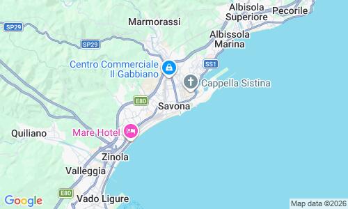 Ausschnitt der Weltkarte zu Spiaggia di Savona