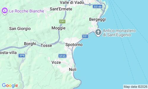 Ausschnitt der Weltkarte zu Spiaggia di Spotorno