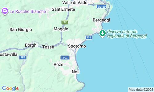 Ausschnitt der Weltkarte zu Spiaggia di Spotorno