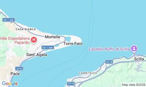 Ausschnitt der Weltkarte zu Spiaggia di Torre Faro