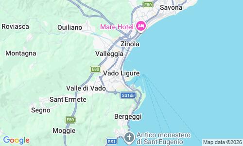 Ausschnitt der Weltkarte zu Spiaggia di Vado Ligure