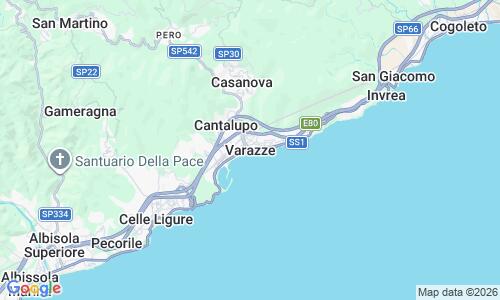 Ausschnitt der Weltkarte zu Spiaggia di Varazze