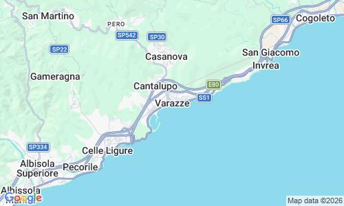 Ausschnitt der Weltkarte zu Spiaggia di Varazze