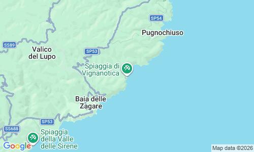 Ausschnitt der Weltkarte zu Spiaggia di Vignanotica