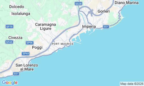 Ausschnitt der Weltkarte zu Spiaggia Imperia Porto Maurizio