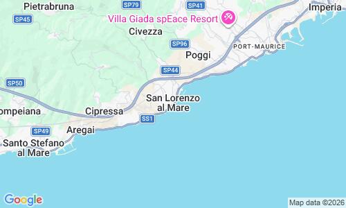 Ausschnitt der Weltkarte zu Spiaggia San Lorenzo al Mare