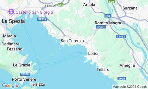 Ausschnitt der Weltkarte zu Spiaggia San Terenzo (Lerici)