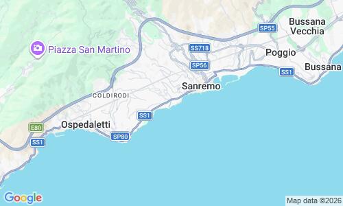 Ausschnitt der Weltkarte zu Spiaggia Sanremo Foce