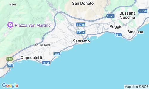 Ausschnitt der Weltkarte zu Spiaggia Sanremo Lungomare