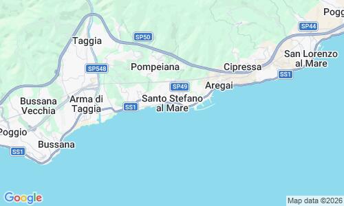 Ausschnitt der Weltkarte zu Spiaggia Santo Stefano al Mare