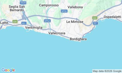 Ausschnitt der Weltkarte zu Spiaggia Vallecrosia