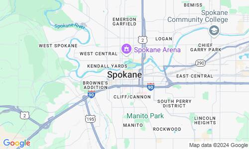 Ausschnitt der Weltkarte zu Spokane