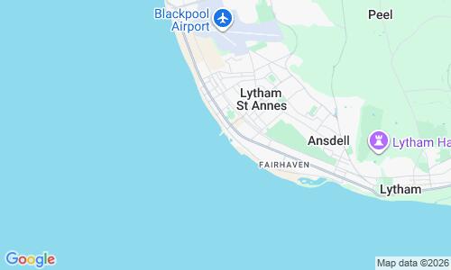 Ausschnitt der Weltkarte zu St Annes Beach