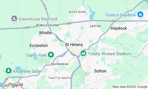 Ausschnitt der Weltkarte zu St Helens