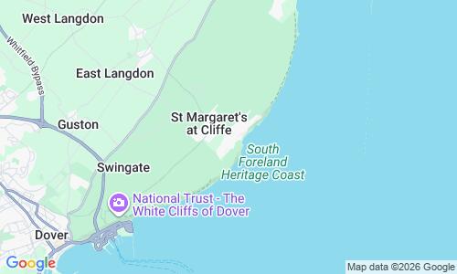 Ausschnitt der Weltkarte zu St Margaret's Bay Beach