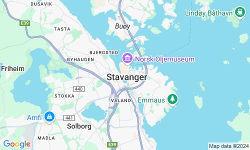 Ausschnit der Weltkarte zu Stavanger