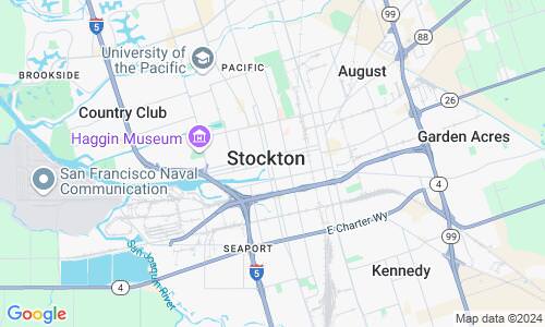 Ausschnitt der Weltkarte zu Stockton