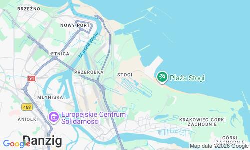 Ausschnitt der Weltkarte zu Stogi Beach