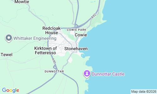 Ausschnitt der Weltkarte zu Stonehaven Beach