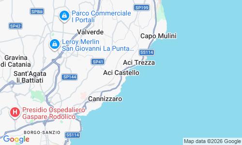 Ausschnitt der Weltkarte zu Strand Aci Castello